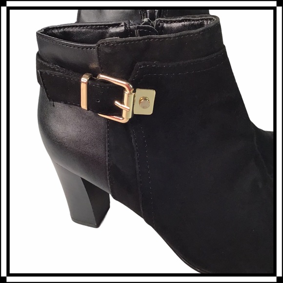 Alfani Leather & Suede NWT Booties Size 6M Black - Picture 4 of 13